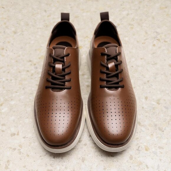 Bruno Marc Men\'s Faux Leather Brown\\White Fashion Sneakers Oxfords Casual Shoes main image 5